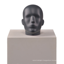 African american dark skin small custom realistic life size wig display fiberglass male mannequin head